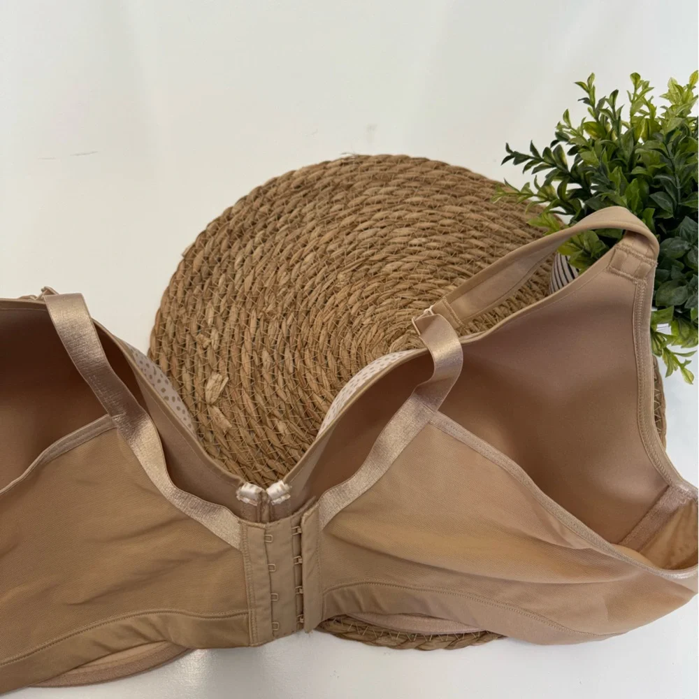 CACIQUE Polka Dot Underwire Bra - Cream and Tan Size‎ 46DDD